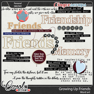 Growing Up Friends-Word art