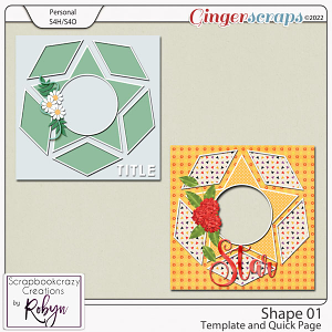 Shape 01 Template and Quick Page by Scrapbookcrazy Creations