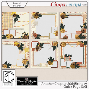 Another Chapter: 80th Birthday Quick Pages by Memory Mosaic and Polka Dot Chicks