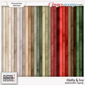 Holly & Ivy Watercolor Papers by Aimee Harrison