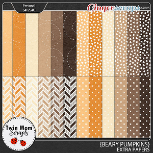 Beary Pumpkins - EXTRA PAPERS by Twin Mom Scraps