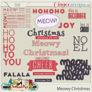 Meowy Christmas Word Art by The Scrappy Kat