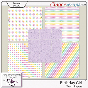 Birthday Girl Worn Papers by Scrapbookcrazy Creations