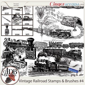 Heritage Resource - Vintage Railroad Stamps Vol 4 by ADB Designs