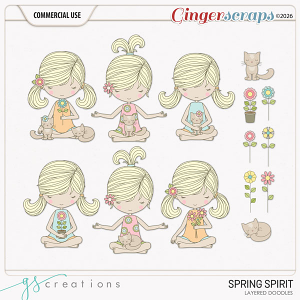 Spring Spirit Layered Doodles (CU) by GS Creations