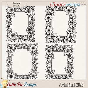 Joyful April 2025 Rectangular Borders