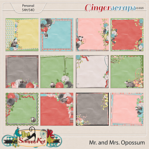 Mr. and Mrs. Opossum Stacked Papers by The Scrappy Kat