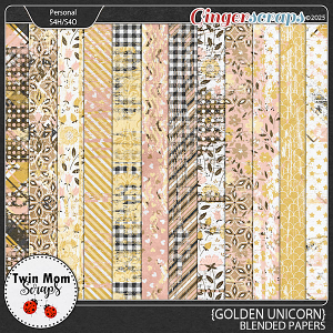 Golden Unicorn - BLENDED PAPERS by Twin Mom Scraps
