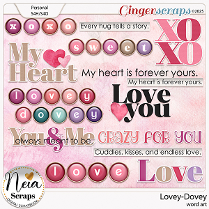 Lovey-Dovey - Word Art - by Neia Scraps