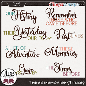 These Memories Word Art Titles