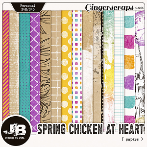 Spring Chicken At Heart Papers by JB Studio