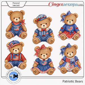 Patriotic Bears 1 by Wetfish Designs 