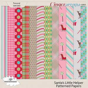 Santa's Little Helper Patterned Papers - By Adrienne Skelton Design 