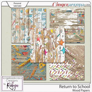 Return to School Wood Papers by Scrapbookcrazy Creations