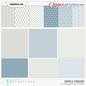 Simple Finds 19 Patterns (CU) by GS Creations