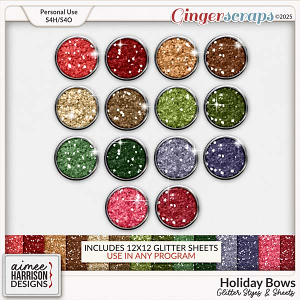 Holiday Bows Glitters by Aimee Harrison