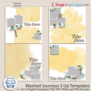Washed Journeys 3 Up Templates by Miss Fish