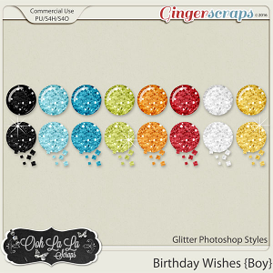 Birthday Wishes Boy Glitter CU Photoshop Styles