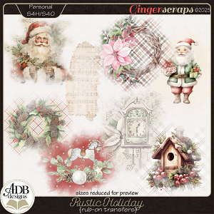 Rustic Holiday Rub-On Transfers by ADB Designs Rustic Holiday Rub-On Transfers by ADB Designs