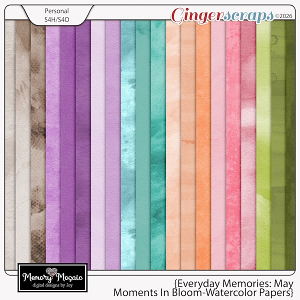 Everyday Memories: May-Moments In Bloom Watercolor Papers by Memorry Mosaic