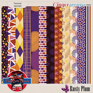Rusty Plum Patterned Papers By The Brit Chick