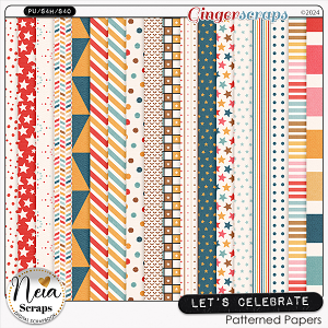 Let's Celebrate - Patterned Papers - by Neia Scraps 