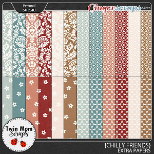 Chilly Friends - EXTRA PAPERS by Twin Mom Scraps