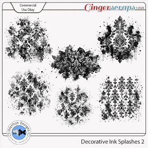 CU Decorative Ink Splashes 2 by Wetfish Designs 