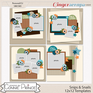 Snips & Snails - 12x12 Templates by Connie Prince
