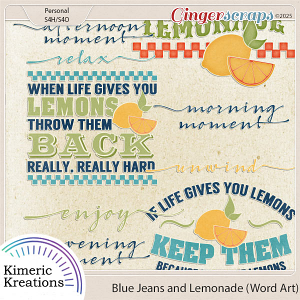 Blue Jeans and Lemonade Word Art by Kimeric Kreations