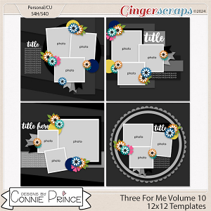 Three For Me Volume 10 - 12x12 Temps (CU Ok) by Connie Prince