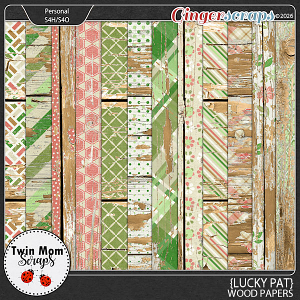 Lucky Pat - WOOD PAPERS by Twin Mom Scraps