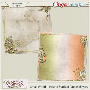 Small World ~ Ireland Stacked Papers (layers)