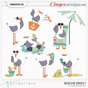 Beachie Birds1 Layered Templates (CU) by GS Creations
