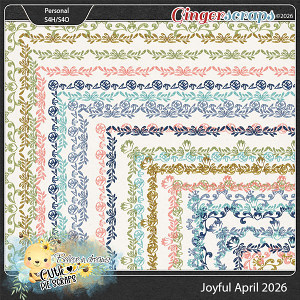 Joyful April 2026 Page Borders