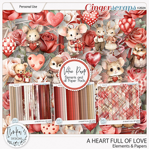 A Heart Full Of Love Elements & Papers by Ilonka's Designs