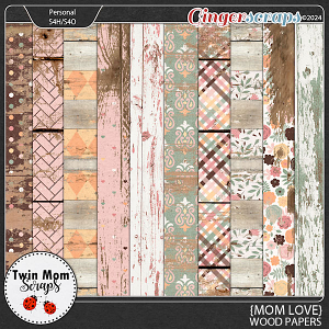 Mom Love - WOOD PAPERS by Twin Mom Scraps