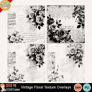 Vintage Floral Texture Overlays 03