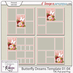 Butterfly Dreams Templates 01-04 by Scrapbookcrazy Creations