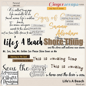 Life's A Beach-Word art