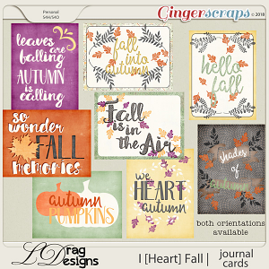 I [Heart] Fall: Journal Cards by LDragDesigns