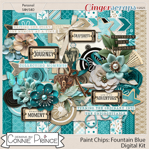 Paint Chips Fountain Blue - Kit by Connie Prince