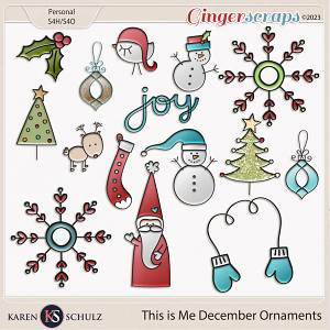 This is Me December Ornaments by Karen Schulz   