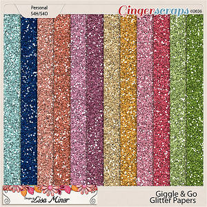 Giggle and Go Glitter Papers from Designs by Lisa Minor