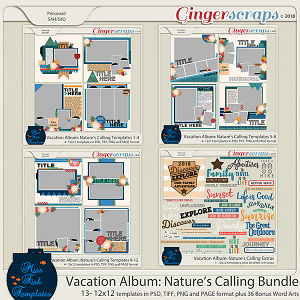Vacation Album: Nature's Calling Templates Bundle by Miss Fish