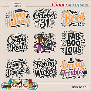 Boo To You Word Art Set by The Scrappy Kat