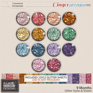 9 Months Glitters & Glitter Sheets by Aimee Harrison