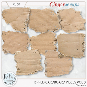 CU Ripped Cardboard Pieces Vol 3 by Ilonka's Designs