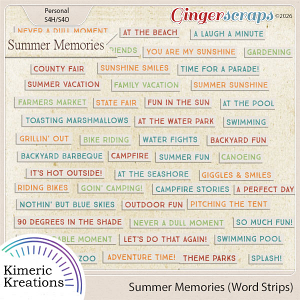 Summer Memories Word Strips by Kimeric Kreations