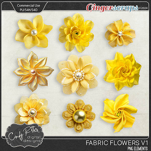 Fabric Flowers  V1 by Cindy Ritter [CU]